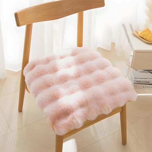 GAOCUNBING 2er-Pack Esszimmerstuhlsitz, quadratischer Flauschiger Stuhlsitz mit Rutschfester Rückseite, plüschiges Küchenstuhlkissen, Riemchenstuhlsitzkissen, Sofakissen G,40 * 40cm von GAOCUNBING