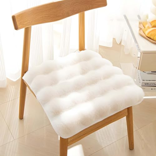 GAOCUNBING 2er-Pack Esszimmerstuhlsitz, quadratischer Flauschiger Stuhlsitz mit Rutschfester Rückseite, plüschiges Küchenstuhlkissen, Riemchenstuhlsitzkissen, Sofakissen H,45 * 45cm von GAOCUNBING
