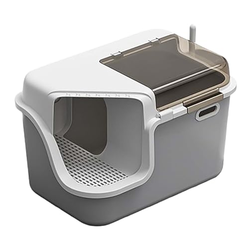 GAOCUNBING Katzentoiletten Korridor, L-förmiges Korridor-Design Überdachte Katzentoilette mit Schaufel, Geschlossene Katzentoiletten Leicht zu Reinigen für größere Katzen A von GAOCUNBING