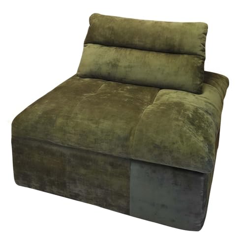 GAOCUNBING Sitzsack-Stuhl für Erwachsene, gepolstertes Chenille-Sofa, doppellagiges armloses Bodensofa mit hochdichtem Memory-Schaum für Wohnzimmer, Schlafzimmer, Grün, 100 x 100 x 80 cm von GAOCUNBING