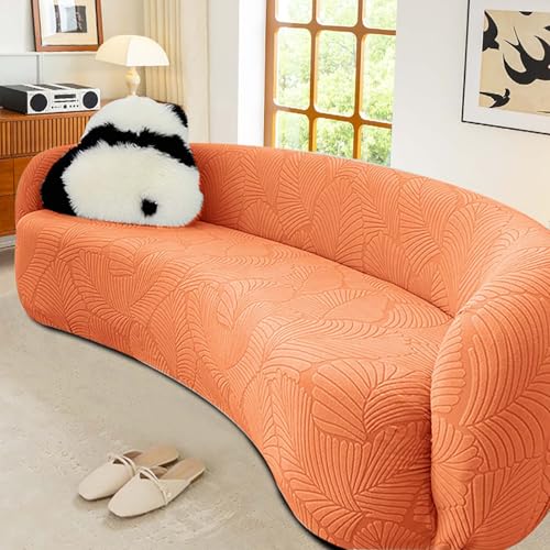 GAOCUNBING Sofa-Schonbezüge, halbrund gebogener Couchbezug, Jacquard-Sofabezug mit hoher Elastizität, waschbarer Sofa-Schonbezug, moderner Möbelschutzbezug D,M(145-185cm) von GAOCUNBING