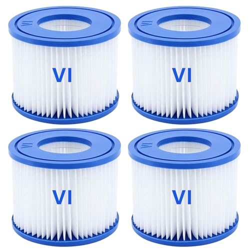 woejgo VI Filterkartusche für Pool, Flowclear Pool Filter, Filter Ersatzfilter für Lay-Z-Spa Miami, für Vegas, für Monaco. Größe 6-58323. (4 Pack) von woejgo