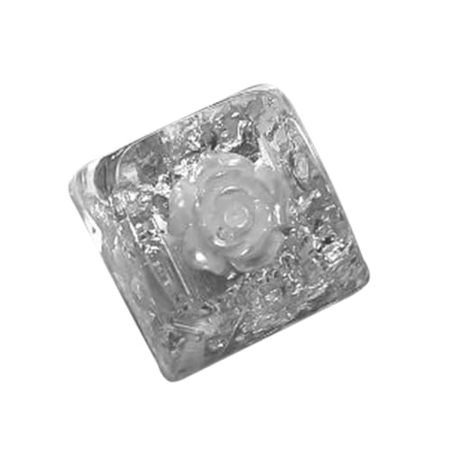 1 x Harz-mechanische Tastatur, Kamelien-Blumenmuster, OEM-Höhe, durchscheinende Tastenkappe von GAOFESA