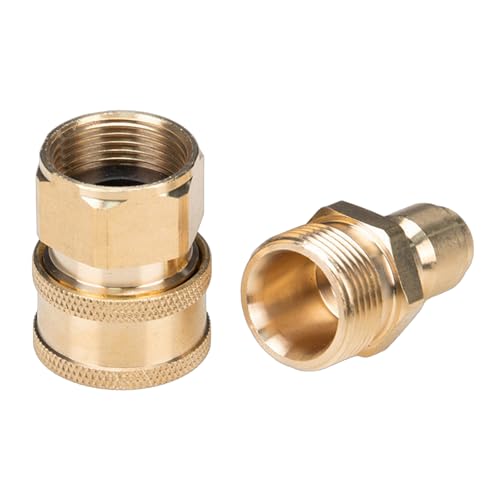 2 x Messing-Wasserschlauch-Schnellverbindungs-Set, M22-Buchse auf M22-Stecker, Doppel-Messing-Schnellverbindung, einfache Installation von GAOFESA