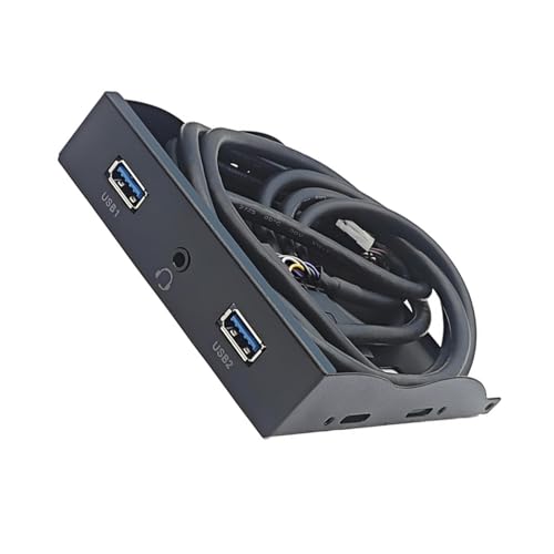 3,5 Zoll Hubs Splitter 19 Pin auf USB 3.2 GEN1 3,5 mm Kopfhöreranschluss Erweiterung Frontpanel Regal für Computer PC von GAOFESA