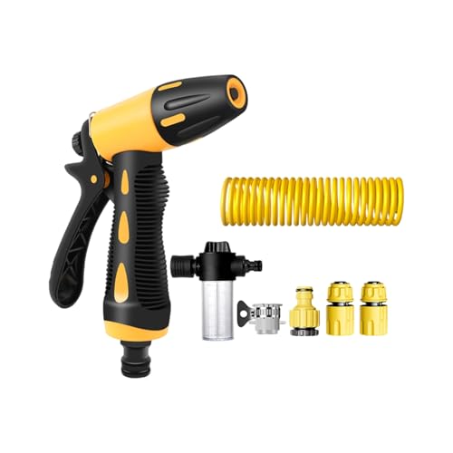 Automatisch einziehbarer erweiterbarer Schlauch mit starker Sprühdüse, Wandmontage, für Auto-Gartenbewässerung, automatisches Gartensprüh-Set von GAOFESA