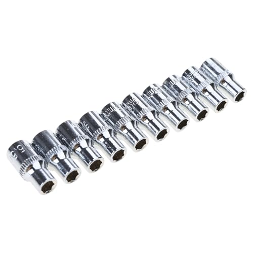 Essential kurzer Steckschlüssel, 1/4-Zoll-Antrieb, 6-Punkt-Metrisch, 4 mm bis 14 mm, kurz für professionelle mechanische Reparatur von GAOFESA
