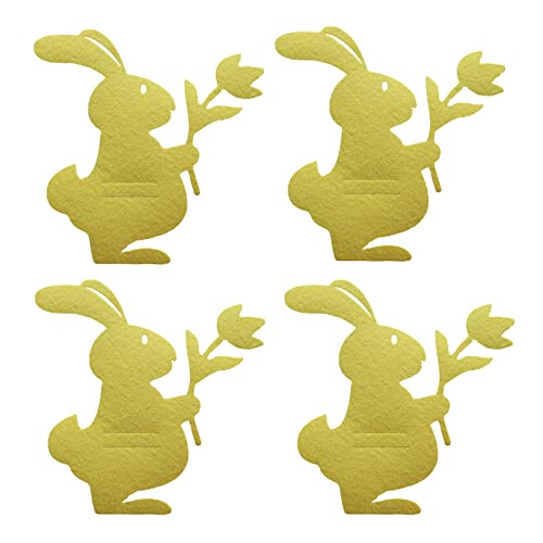 GAOFESA 4 Stück Happy Easter Geschirrhalter Blumenmesser Gabel Bestecktasche Osterdekoration für Zuhause Esstisch Party von GAOFESA