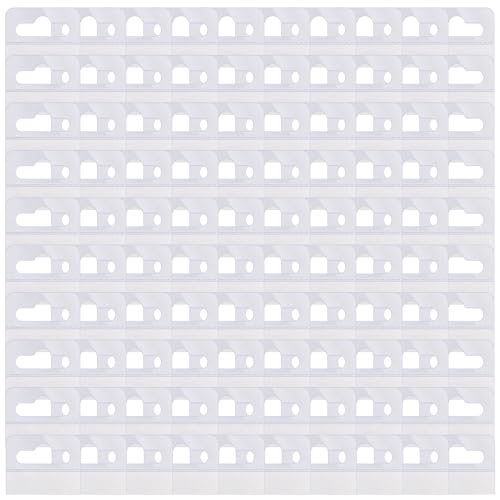 GAOFESA Packung Mit 100 Transparenten Kunststoff Hanging Tabs Mit Schlitzlöchern Easy Installation Home Organization Hooks Badezimmerhaken von GAOFESA