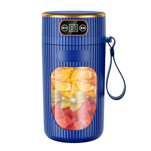 Hocheffizienter tragbarer Entsafter mit 2600 mAh Akku, Saftbereiter, elektrischer Mixer für Büro, Zuhause, Reisen, blaue Entsafter-Flasche von GAOFESA