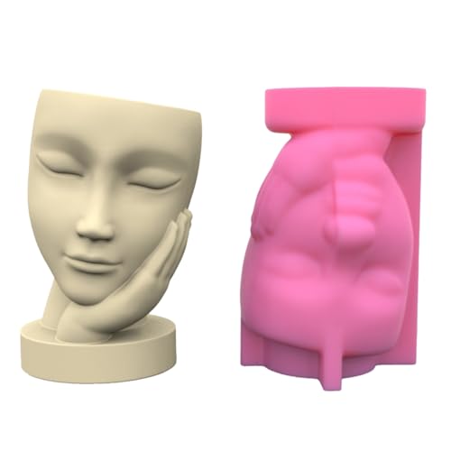 Mädchen Pflanze Topf Form Haltung Mädchen Silikonform Sukkulente Pflanzer Epoxidharzform Garten Figuren Freien von GAOFESA