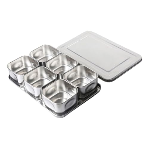Multi Kompartiment Edelstahl Gewürze Jars Küche Aufbewahrungsbox Für Gewürze Zuckerpfeffer Robustes Design 6/8 Gitter von GAOFESA
