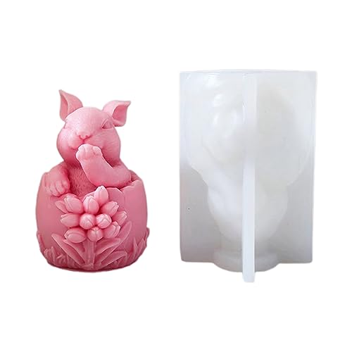 Osterei Kaninchen Dekoration Kerze Silikonform Epoxidharz Ornamente Machen Seife Schmelze Harz Lehm Wohndekoration von GAOFESA