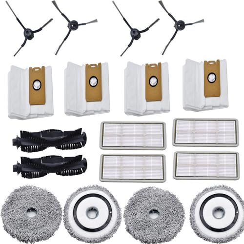 Praktische Staubsauger Filter Kehrroboter Seitenbürste Wischtuch Ersatzbeutel Hauptbürste geeignet für Staubsauger Ersatzfilter und Wischmopp Set von GAOFESA
