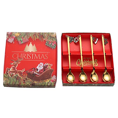 Set mit 4 Kaffeelöffeln aus Edelstahl, Dessertlöffel, Küchenlöffel, Esslöffel, Küchengeschirr Set mit 4 Kaffeelöffeln aus Edelstahl, Dessertlöffel, Küchenlöffel, Esslöffel, Küchengeschirr von GAOFESA