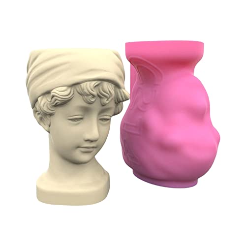 Topf Silikonform Lockiger Mädchenkopf Pflanzer Vase Form Stifthalter Form Für Harz Epoxidguss Betonform Home Decor von GAOFESA