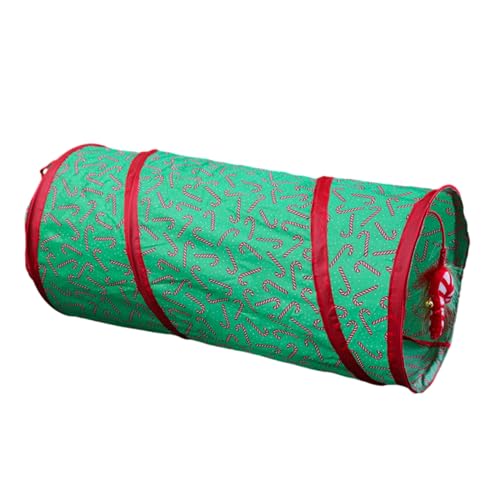 Tunnel Tube Weihnachtsbaum Tunnel Spielzeug für Indoor Katzen Tunnel Frühling Versteckspiel Faltbar Haustier Tunnel von GAOFESA