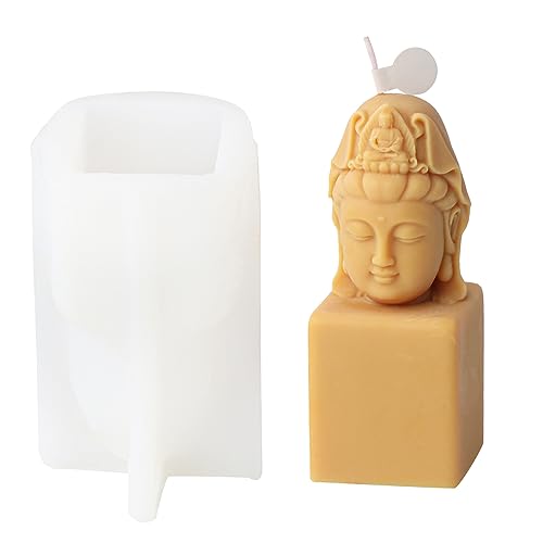 Wiederverwendbare Silikonform, Buddha-Kopf-Statue, Epoxidharz, Gießwerkzeug für Gips-Ornamente von GAOFESA
