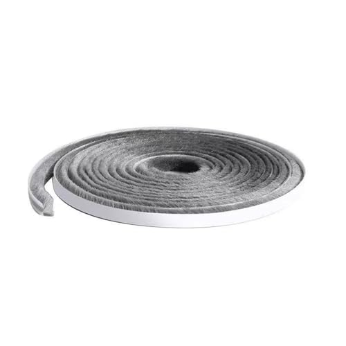 GAOHOU 10 Meter Fensterdichtungsstreifen, selbstklebende Bürste, Wetterabisolierstreifen, Bürste, Flor, Zugluftdichtung für Schiebetüren, Grau, 9 x 5 mm GAOHOU 10 Meter Fensterdichtungsstreifen, selbstklebende Bürste, Wetterabisolierstreifen, Bürste, Flor, Zugluftdichtung für Schiebetüren, Grau, 9 x 5 mm von GAOHOU