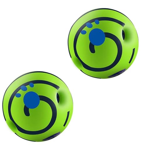 GAOHOU Kichernbälle für Hunde, Wackelball, kichernder Gog-Ball mit Geräuschen, kein Schaden, Zahngesundheit, Kauspielzeug für Hundetraining, Größe L, 2 Stück von GAOHOU