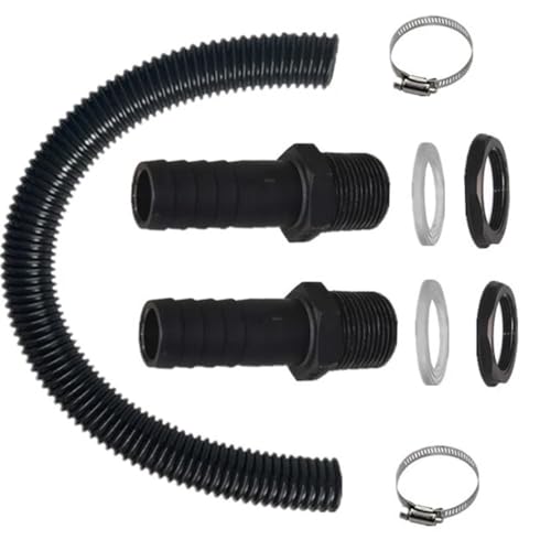 GAOHOU Regentonnenverbinder-Rohrverbindungs-Set für 2 Regentonnen, 25 mm Fallrohr-Regentonnen-Anschlussschlauch-Set von GAOHOU