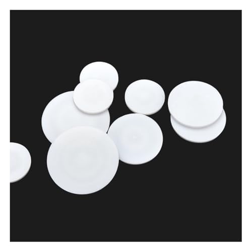 GAOHUAF 10 Stück 0,5 Mm Dicke PTFE-Folie, Rund, Durchmesser 5 Mm, 8 10 12 15 18 20 25 30 Mm, Weiße, Massive, Kreisförmige Dichtungen, Blindplatte(20 * 0.5mm) von GAOHUAF