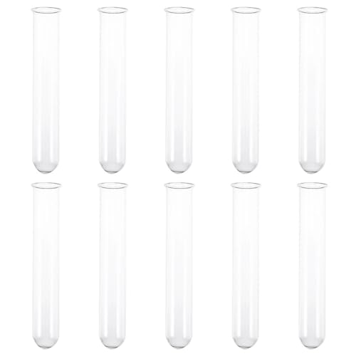 GAOJUDAF 10 Stück Vase mit gerolltem Rand, Glas-Reagenzgläser, Premium-Experimente, transparente Behälter, Rohrflaschen von GAOJUDAF
