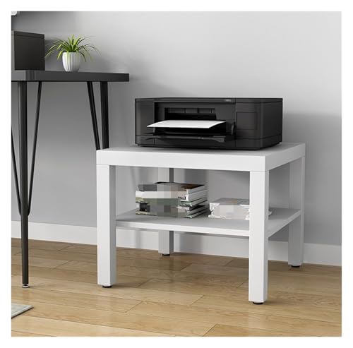 GAOJUNAN Druckertisch Druckerständer Druckertisch Mit Stauraum Untertisch Druckerregal Mit 4 Rädern Druckerständer Drucker Regal(White,50 * 40 * 50cm) von GAOJUNAN