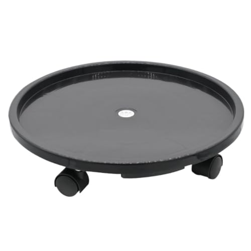 GAOJUNAN Plant Caddy mit Rädern Bewegliches Tablett Universalrad Runder Blumentopftransport Arbeitssparendes Artefakt Blumenroller(Black) von GAOJUNAN