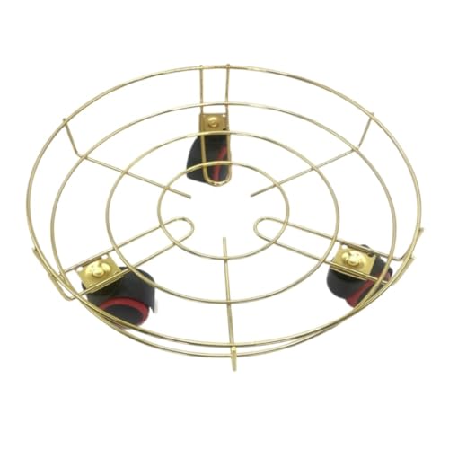 GAOJUNAN Plant Caddy mit Rädern Blumenständer Aus Eisen Mit Universalrad, Blumentopftablett, Bewegliches Flaschenregal Rad Blumenroller(Gold) von GAOJUNAN