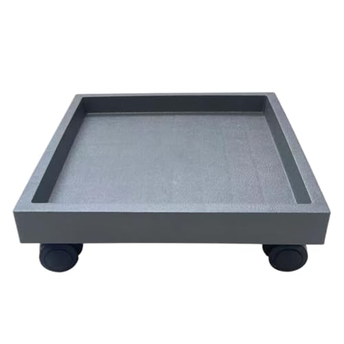 GAOJUNAN Plant Caddy mit Rädern Blumentopf Mit Rädern Beweglicher Quadratischer Sockel Universalräder Verdicktes Gehärtetes Blumentopftablett Blumenroller(Grey,26cm) von GAOJUNAN