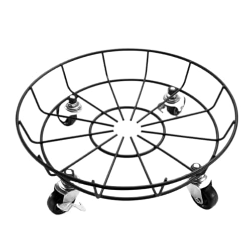GAOJUNAN Plant Caddy mit Rädern Blumentopfuntersatz Mit Rädern, Rund, Eisen, Balkon, Blumentopf-Chassis, Rolltablett Blumenroller(34cm) von GAOJUNAN