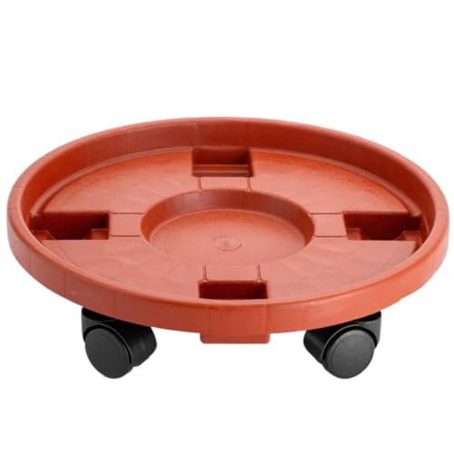 GAOJUNAN Plant Caddy mit Rädern Palette Mit Rädern, Verdickte Blumentellerunterlage, Universalrad, Kunststoffsockel, Mobiler Blumentopf Blumenroller(26cm) von GAOJUNAN