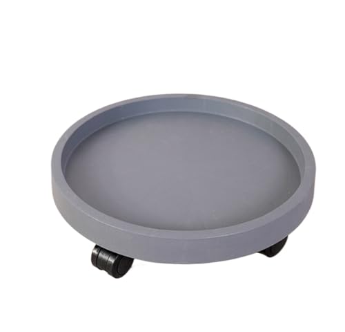 GAOJUNAN Plant Caddy mit Rädern Pflanzenkarre Kunststoff Rund Mit Feststellbaren Rollen for Blumentöpfe Und Blumentopfdisplay Blumenroller(Grey,26cm) von GAOJUNAN