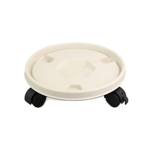 GAOJUNAN Plant Caddy mit Rädern Pflanzenwagen, Beweglicher Blumentopf-Unterschalensitz Mit Rädern for Den Innen- Und Außenbereich Blumenroller(White,36cm) von GAOJUNAN