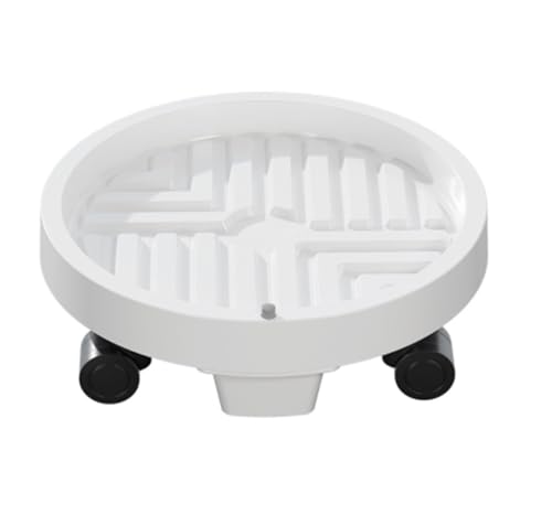 GAOJUNAN Plant Caddy mit Rädern Pflanzenwagen, Runder Blumentopf-Mover Mit Rädern for Den Innen- Und Außenbereich Blumenroller(White,30cm) von GAOJUNAN