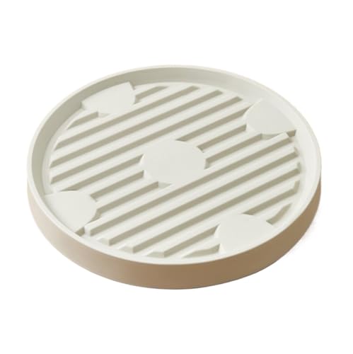 GAOJUNAN Plant Caddy mit Rädern Pflanzenwagen, Runder Pflanzenständer Mit Versteckten Rädern for Den Innen- Und Außenbereich Blumenroller(White,22cm) von GAOJUNAN