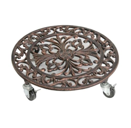 GAOJUNAN Plant Caddy mit Rädern Pflanzenwagen Blumentopf-Tablett Mit Abnehmbaren Stabrädern for Den Innen- Und Außenbereich Blumenroller(Brown) von GAOJUNAN