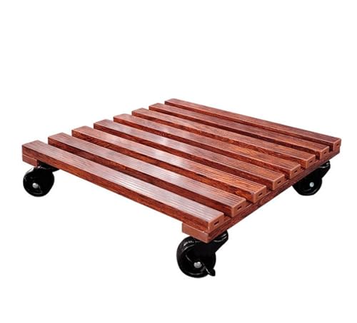 GAOJUNAN Plant Caddy mit Rädern Pflanzenwagen Mit Rädern, Abnehmbare Blumentopf-Basisschale for Den Innen- Und Außenbereich Blumenroller(Brown,38cm) von GAOJUNAN