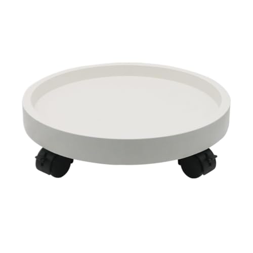 GAOJUNAN Plant Caddy mit Rädern Pflanzenwagen Mit Rädern, Rollender Pflanzenständer, Großer, Mobiles Blumentopftablett Blumenroller(White,19cm) von GAOJUNAN