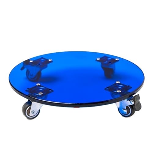 GAOJUNAN Plant Caddy mit Rädern Pflanzenwagen Mit Rädern, Runder Blumentopfwagen for Den Innen- Und Außenbereich Blumenroller(Blue,20CM) von GAOJUNAN