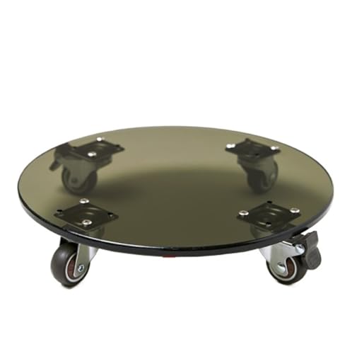 GAOJUNAN Plant Caddy mit Rädern Pflanzenwagen Mit Rädern, Runder Blumentopfwagen for Den Innen- Und Außenbereich Blumenroller(Grey,20CM) von GAOJUNAN