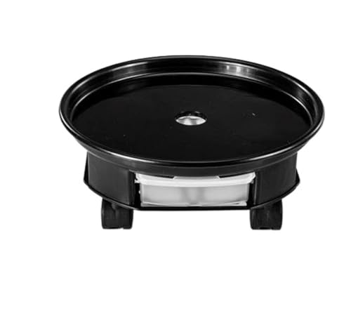 GAOJUNAN Plant Caddy mit Rädern Pflanzenwagen Mit Wasserbehälter, Runder Blumentopf-Mover, Pflanzentablett for Drinnen Und Draußen Blumenroller(Black,38cm) von GAOJUNAN