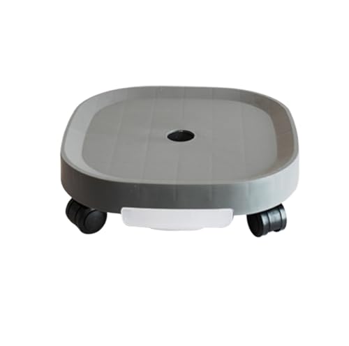 GAOJUNAN Plant Caddy mit Rädern Pflanzkarre Mit Rollen Rund Aus Kunststoff Und Wasserauffangbehälter for Innen Außen Blumenroller(Grey,27cm) von GAOJUNAN