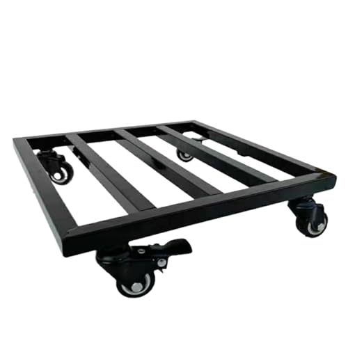 GAOJUNAN Plant Caddy mit Rädern Quadratischer Schwarzer Pflanzenwagen Mit Rädern for Den Innen- Und Außenbereich Blumentopfwagen Blumenroller(25cm) von GAOJUNAN