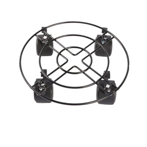 GAOJUNAN Plant Caddy mit Rädern Verdickter Runder Mobiler Blumenständer Aus Eisen for Blumentöpfe Mit Universeller Bremsrolle Blumenroller(Black,25cm) von GAOJUNAN