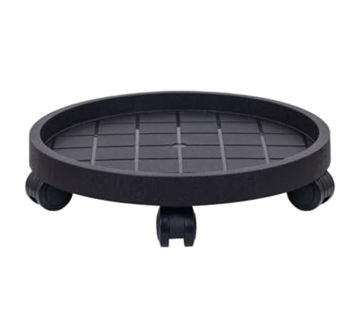 Plant Caddy mit Rädern Pflanzenwagen Mit Rädern, Rollender Pflanzenständer, for Den Innen- Und Außenbereich Geeignet Blumenroller(Black,29cm) von GAOJUNAN
