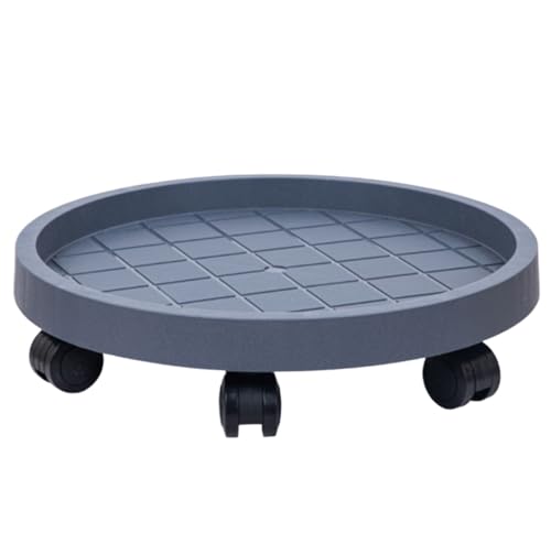 Plant Caddy mit Rädern Pflanzenwagen Mit Rädern, Rollender Pflanzenständer, for Den Innen- Und Außenbereich Geeignet Blumenroller(Grey,27cm) von GAOJUNAN