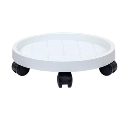 Plant Caddy mit Rädern Pflanzenwagen Mit Rädern, Rollender Pflanzenständer, for Den Innen- Und Außenbereich Geeignet Blumenroller(White,32cm) von GAOJUNAN