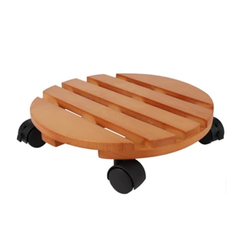 Plant Caddy mit Rädern Pflanzenwagen Mit Roll-Blumentopf-Tablett, Geeignet for Den Innen- Und Außenbereich Blumenroller(Brown) von GAOJUNAN
